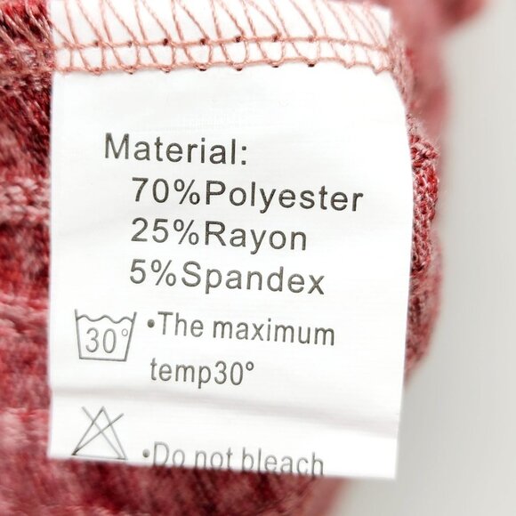 Womens Ribbed Knit Asymmetrical Button Front Sweater Top Long Sleeve Red Size XL - Picture 12 of 14